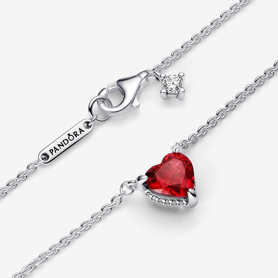 PANDORA Sparkling Heart Halo Pendant Collier Necklace