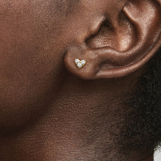 PANDORA Triple Stone Heart Stud Earrings