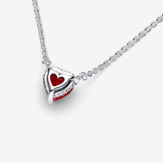 PANDORA Sparkling Heart Halo Pendant Collier Necklace