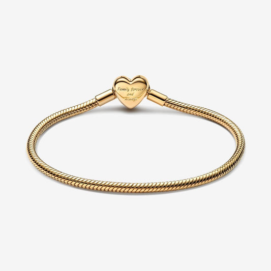PANDORA Sparkling Infinity Heart Clasp Snake Chain Bracelet