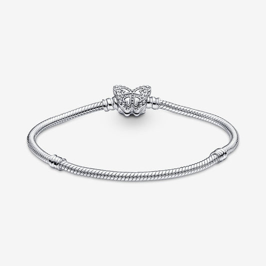 PANDORA Moments Butterfly Clasp Snake Chain Bracelet