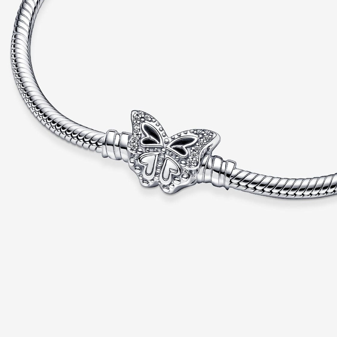 PANDORA Moments Butterfly Clasp Snake Chain Bracelet