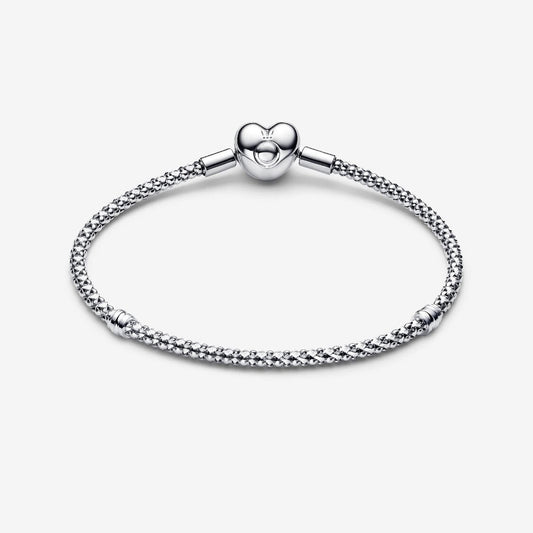 PANDORA Heart Clasp Studded Chain Bracelet